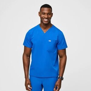 Mens, Figs, Leon Three Pocket Scrub Top | Royal Blue
